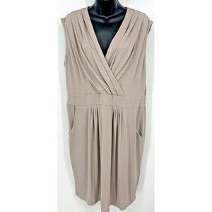 INC International Concepts Dress Plus 2X Cream Cement Native Pleated Women New